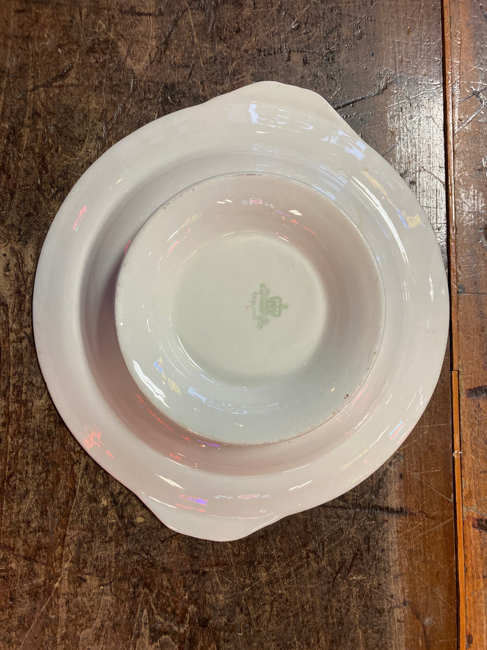 Vintage White floral Gravy Boat & Serving Bowl set