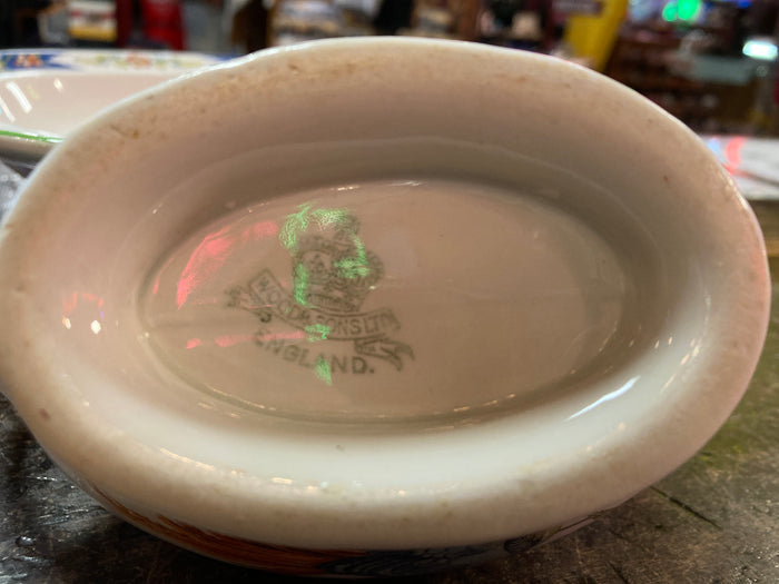 Vintage White floral Gravy Boat & Serving Bowl set