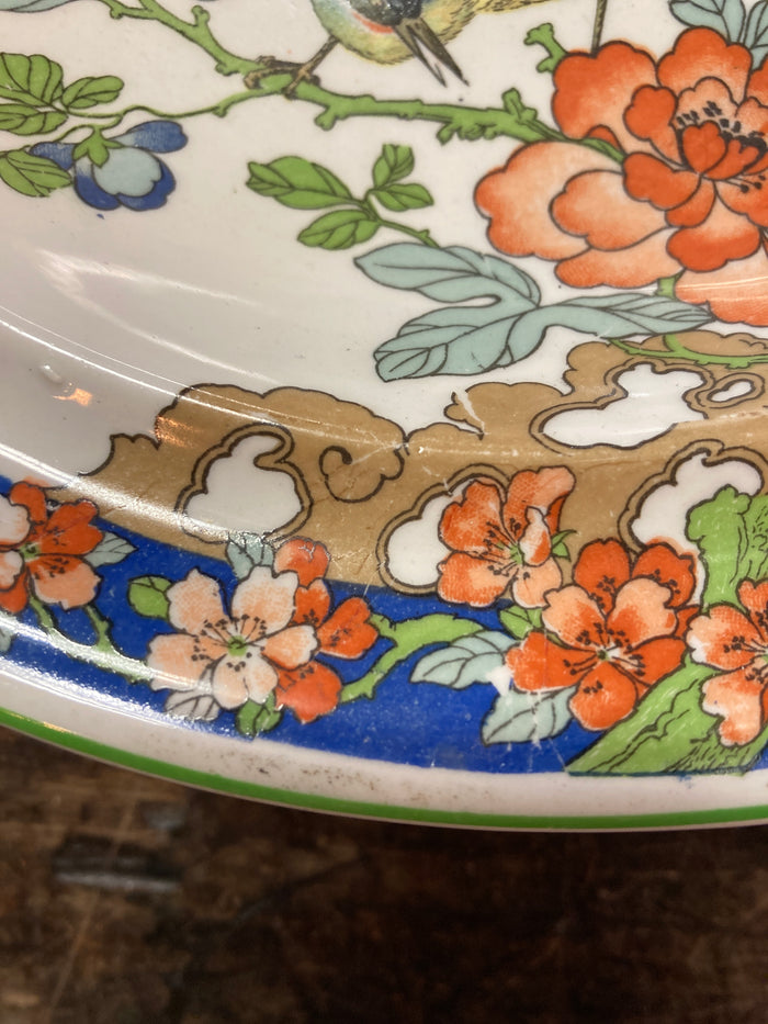Vintage White floral Gravy Boat & Serving Bowl set