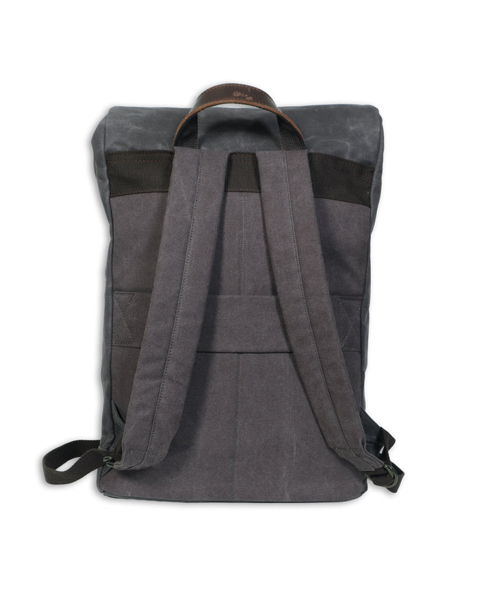 WAXED CANVAS LARGE TRAVEL BACKPACK, LAPTOP COMPARTMENT