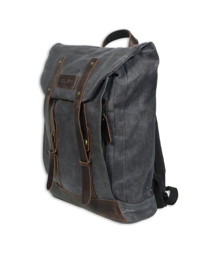 WAXED CANVAS LARGE TRAVEL BACKPACK, LAPTOP COMPARTMENT