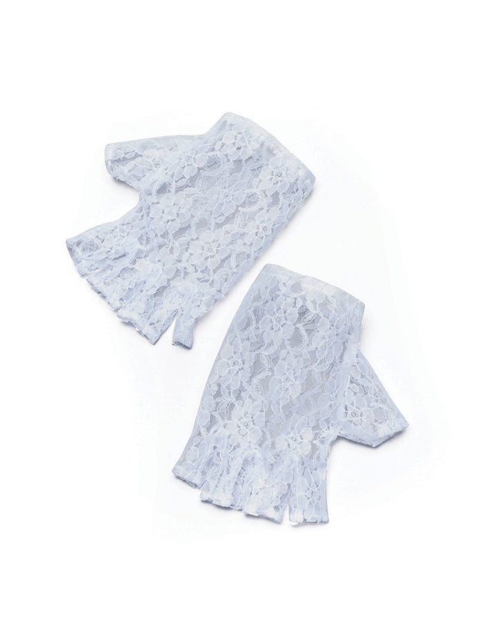 White Fingerless Gloves Costume Accessory