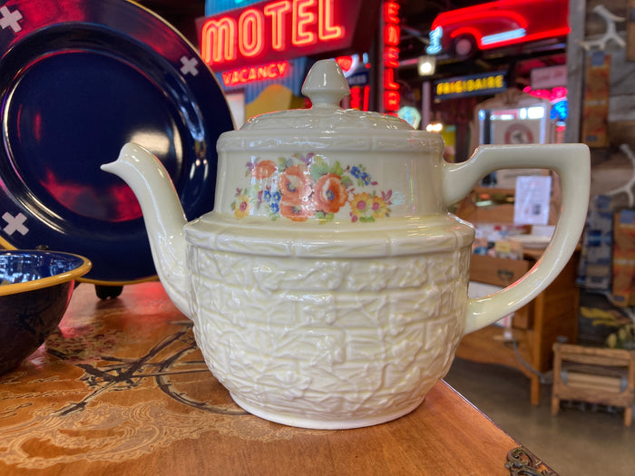 White floral Drip-O-Lator Coffee Pot