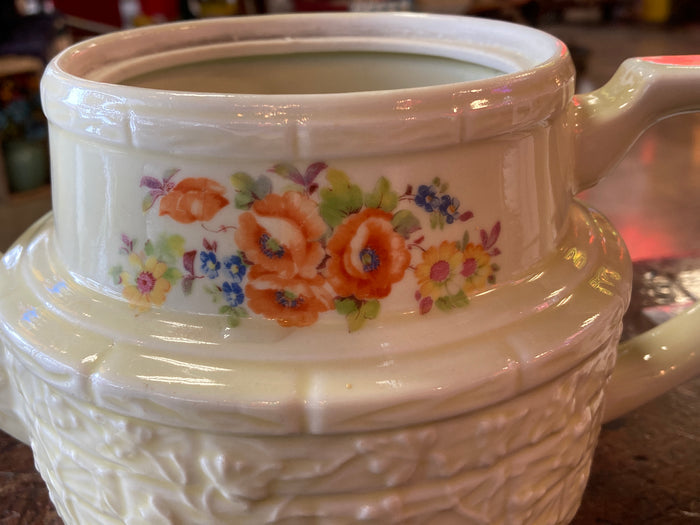 White floral Drip-O-Lator Coffee Pot