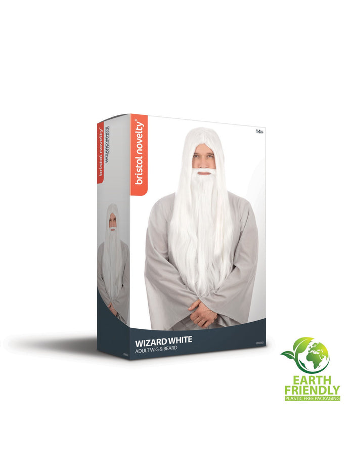 White Wizard Wig And Long Beard