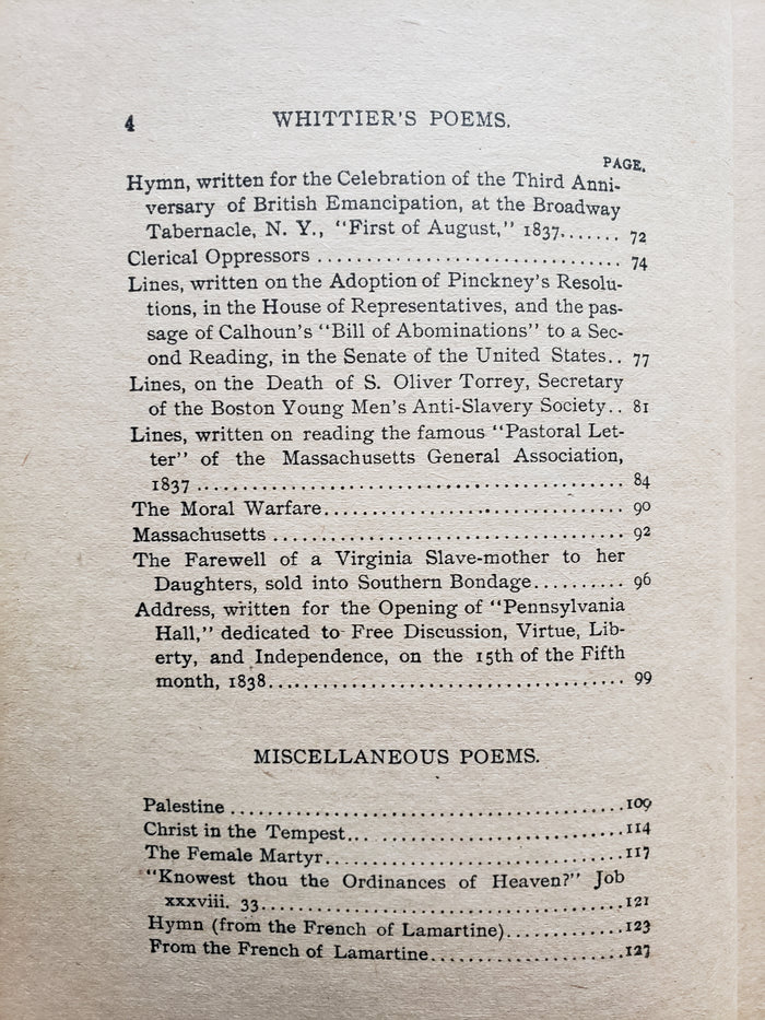 Whittier's Poems (early 1900s)