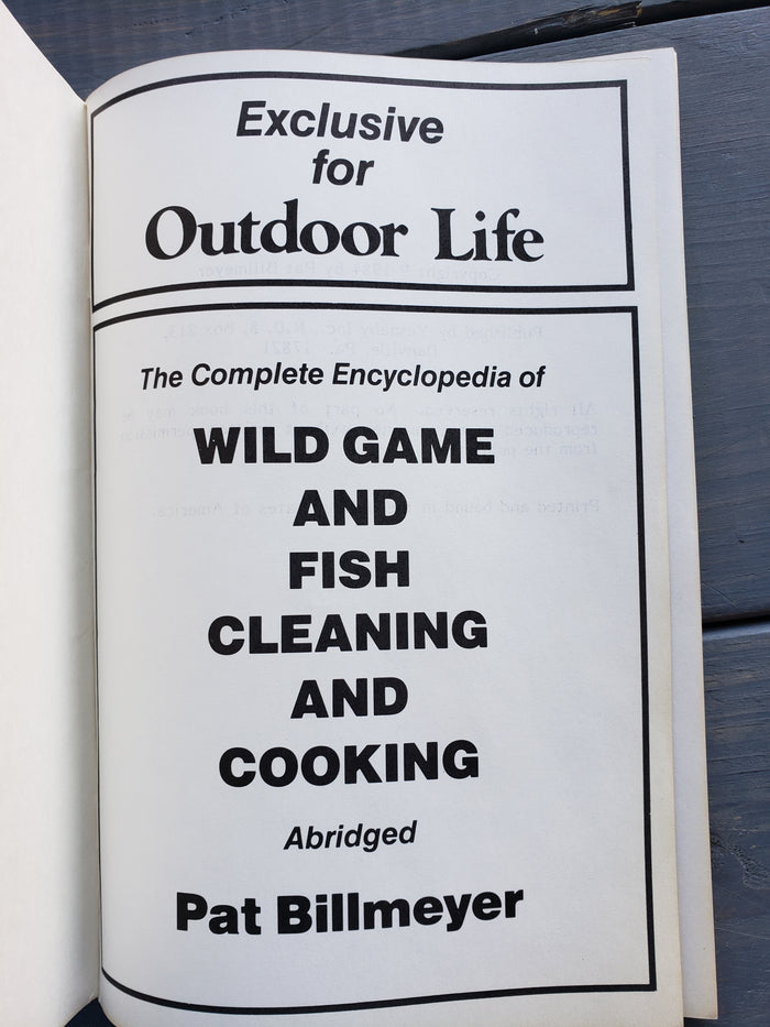 Wild Game and Fish Cleaning and Cooking