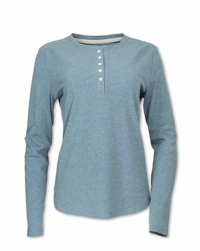 WOMEN'S BUTTON HENLEY