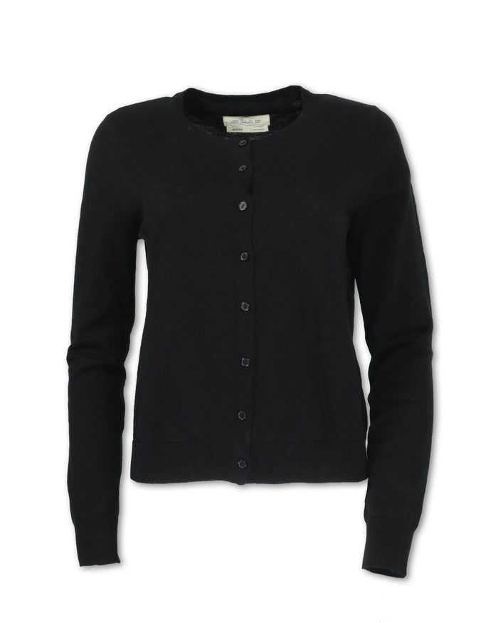 WOMEN'S CREW NECK BUTTON CARDIGAN