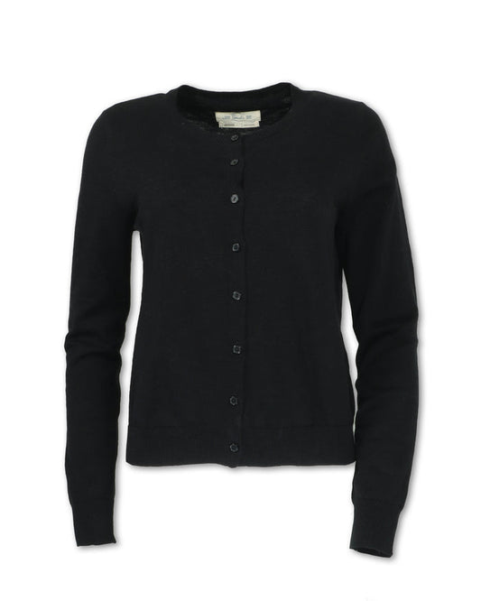 WOMEN'S CREW NECK BUTTON CARDIGAN