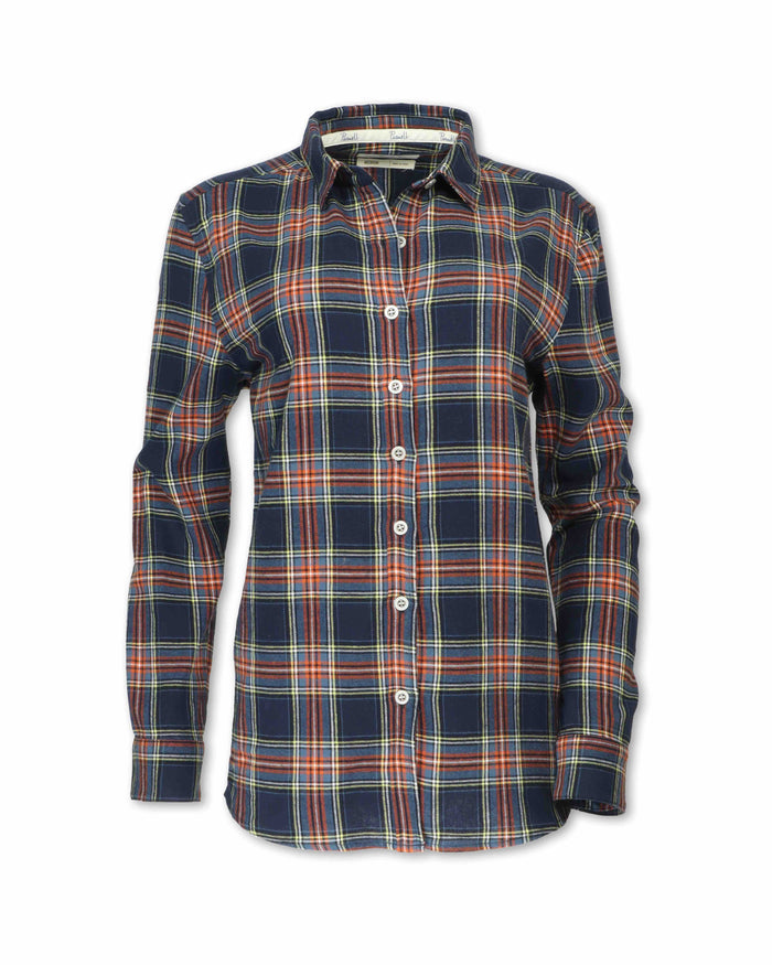WOMEN'S NAVY PLAID FLANNEL