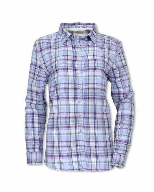 WOMEN'S PERIWINKLE PLAID FLANNEL
