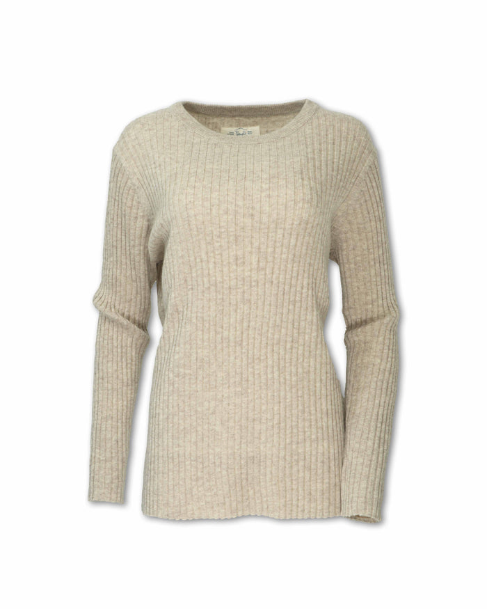 WOMEN'S RIBBED WOOL BLEND SWEATER