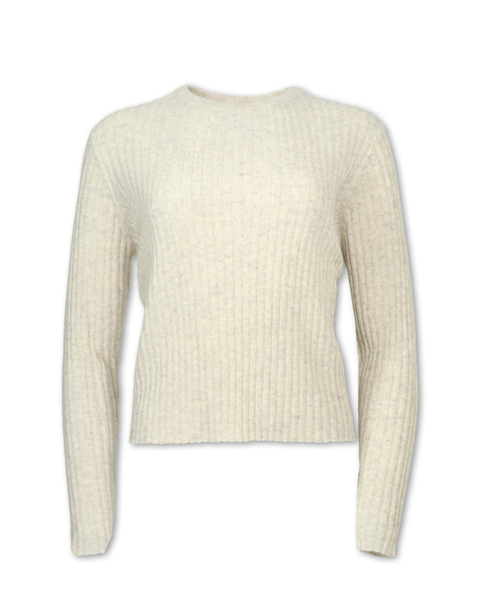 WOMEN'S RIBBED WOOL BLEND SWEATER