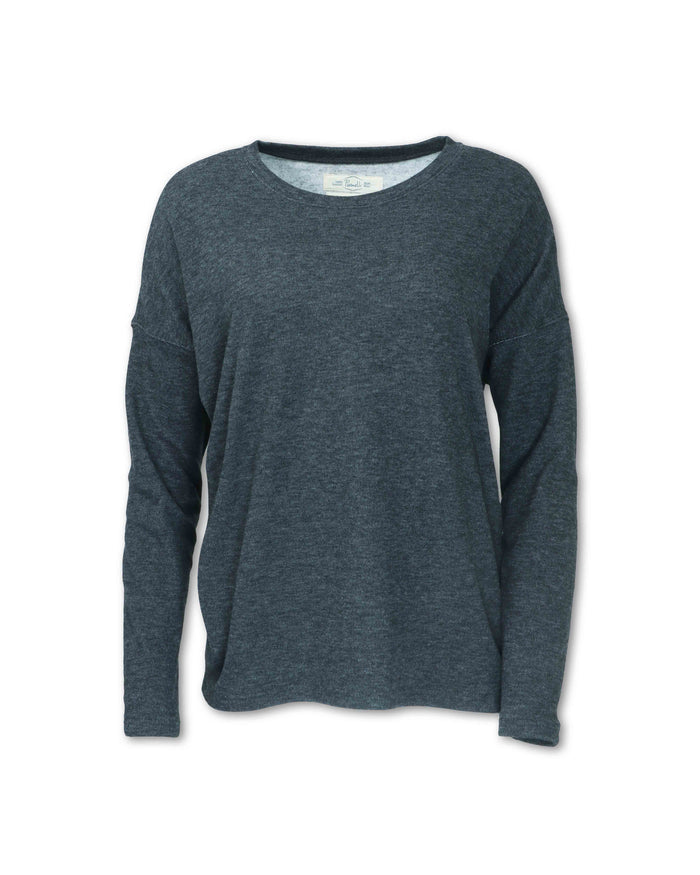 WOMEN'S SIDE BUTTON CREW SWEATSHIRT