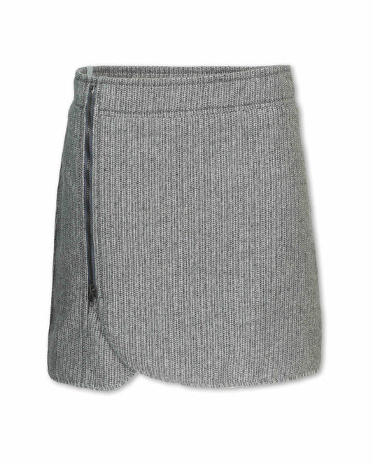 WOMEN'S TWEED WOOL ZIP SKIRT