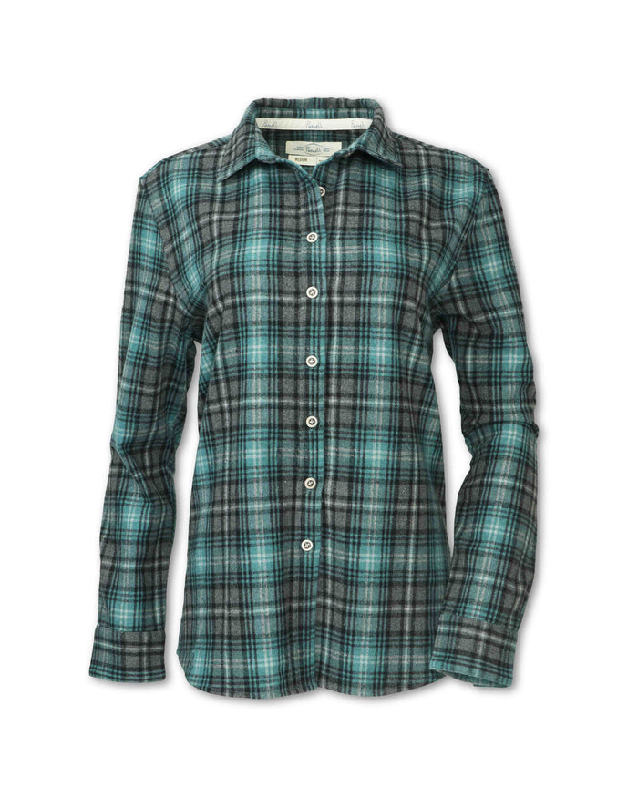 WOMEN'S WOOL BLEND PLAID FLANNEL