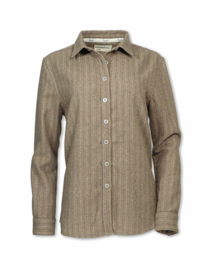 WOMEN'S WOOL BLEND STRIPED FLANNEL