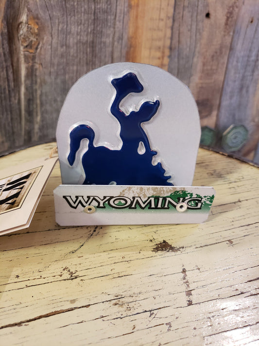 Wyoming License Plate Business Card Holder