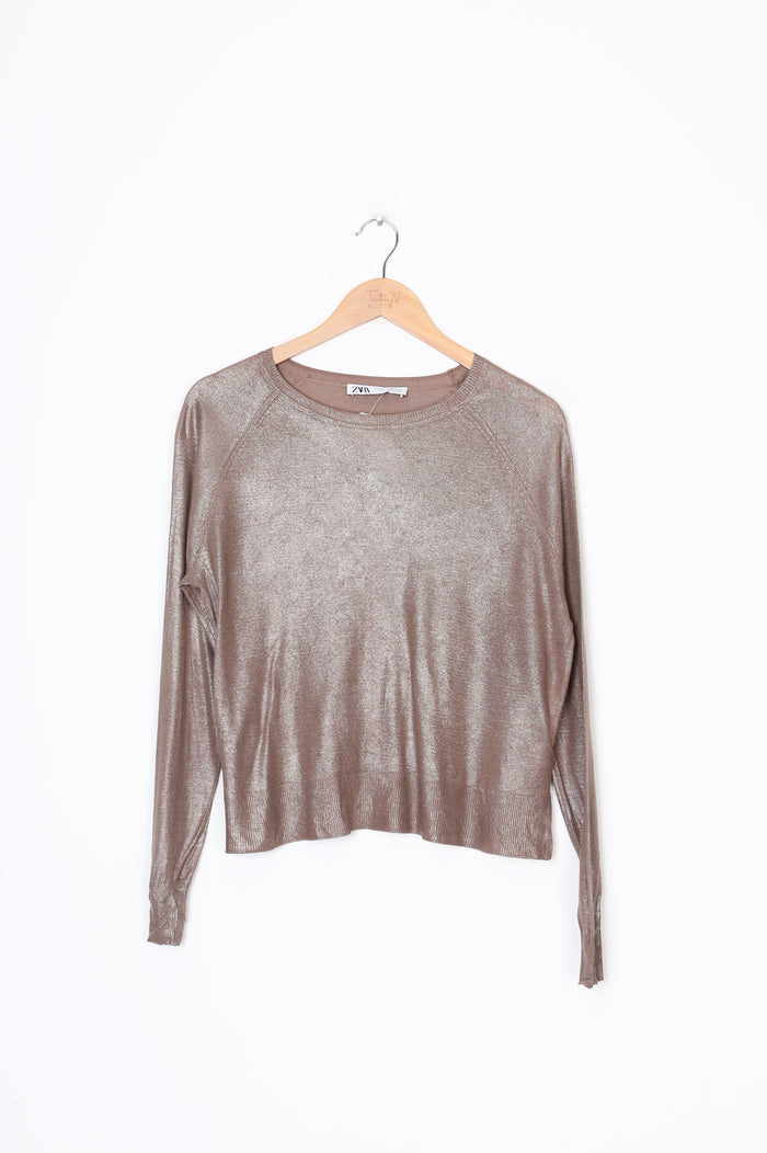 Zara Womens Brown Top Size S