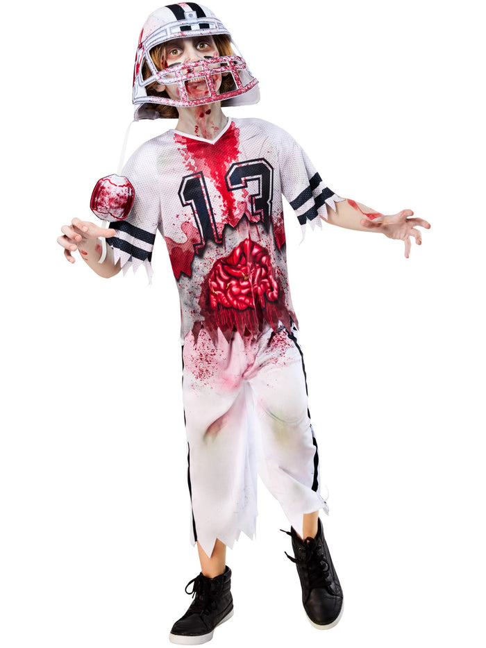 Zombie American Footballer Kids Costume