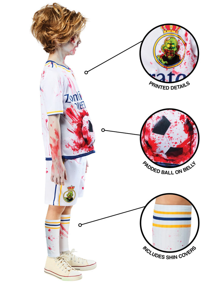 Zombie Rottenaldo Footballer Kids Costume