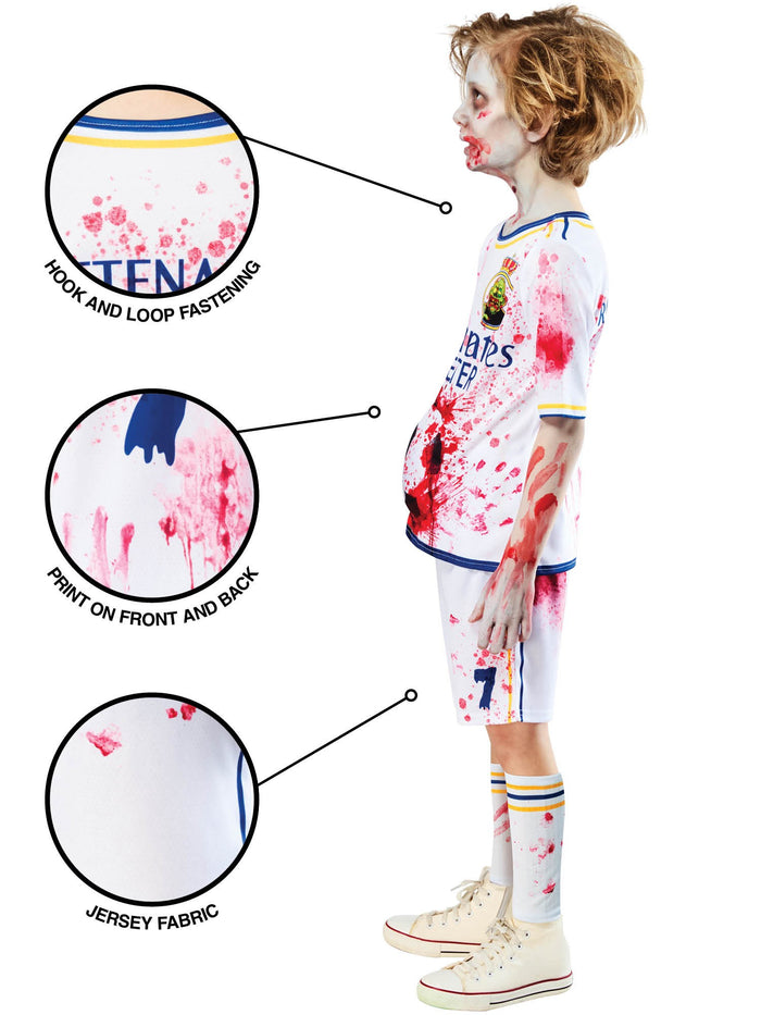 Zombie Rottenaldo Footballer Kids Costume